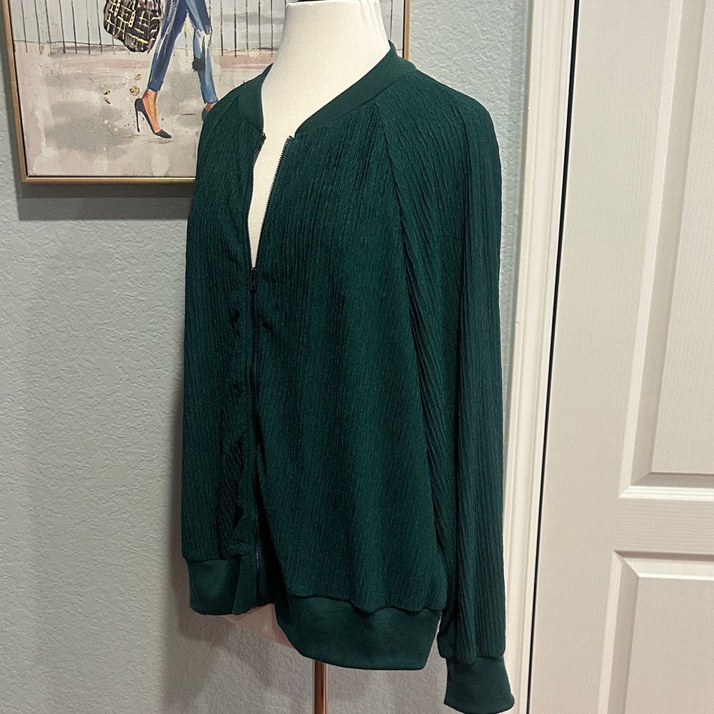 SHEIN Curve Sz 3X Forest Green Ribbed Utility Jacket - Picture 5 of 10
